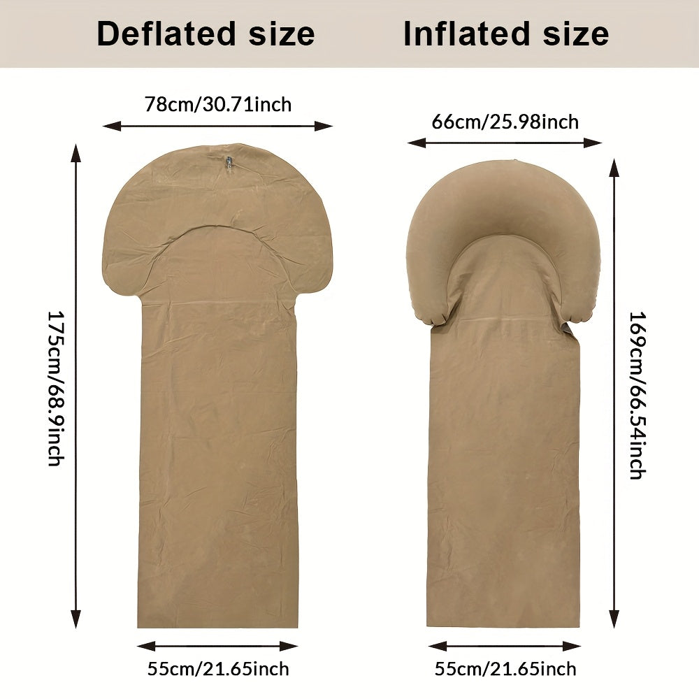 Mat with Comfortable Inflatable Beach Headrest for the Beach and Camping
