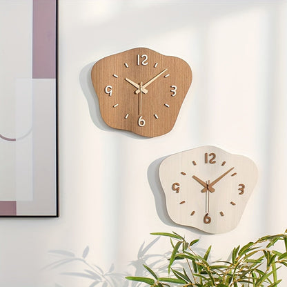 Clock with Wooden Wall Irregular Shape for Silent Movement and Decorative