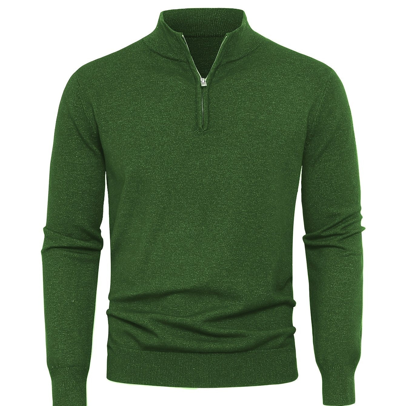 Men's Knitted Jumper with Half Zip with Warm High-Neck Style for Autumn and Winter