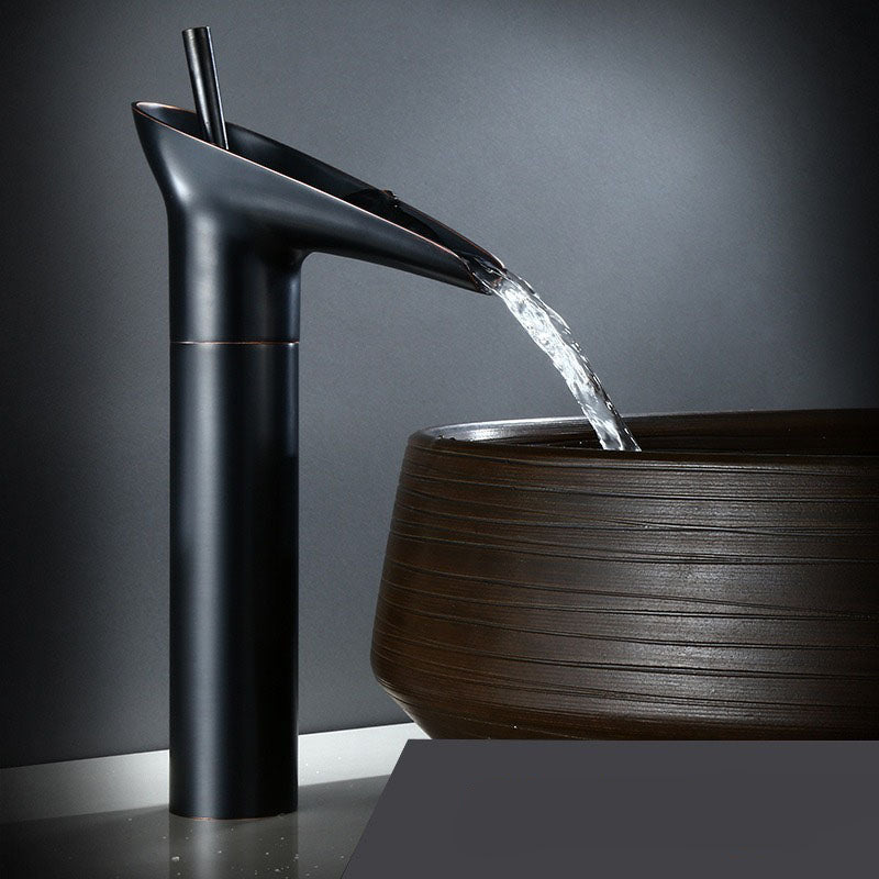 Waterfall Basin Mixer Tap in Brass with Elegant Design for Bathroom