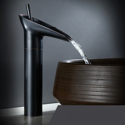 Waterfall Basin Mixer Tap in Brass with Elegant Design for Bathroom