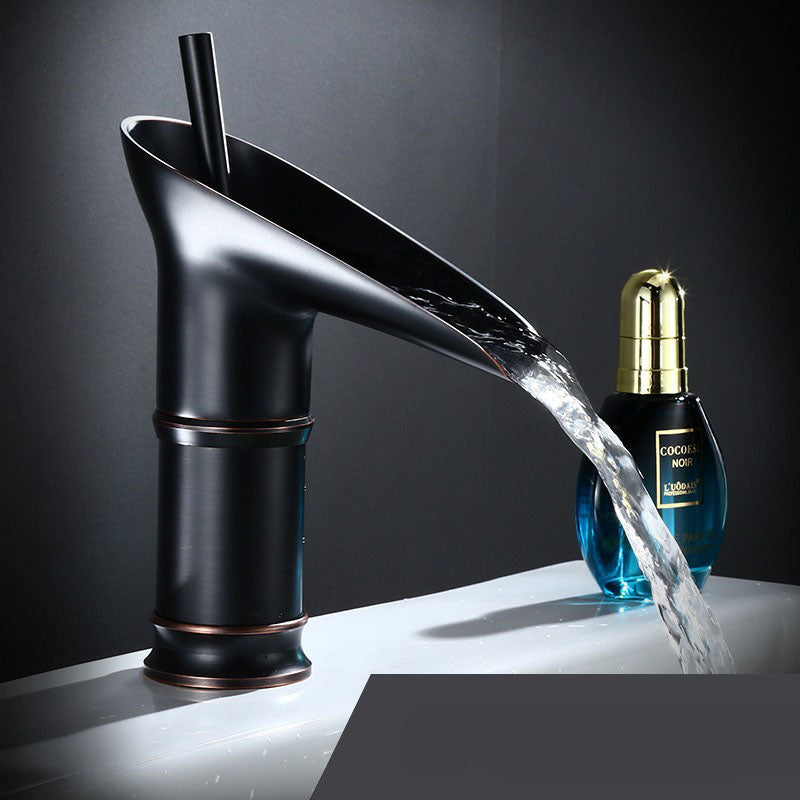 Waterfall Basin Mixer Tap in Brass with Elegant Design for Bathroom