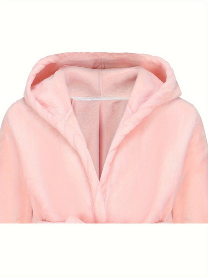 Children's Bathrobe with Hood for Soft Fleece Bathrobe for Girls with Comfortable Fit