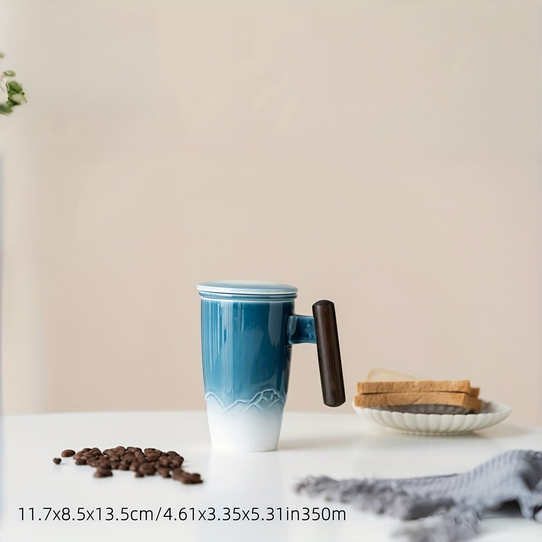 Mug with Handmade Ceramic Tea Strainer with Authentic Design and Practical Use