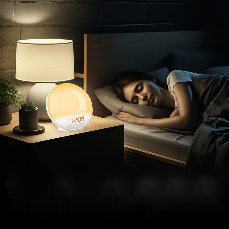 Light with Halo Digital Alarm Clock for Sunrise Alarm Clock