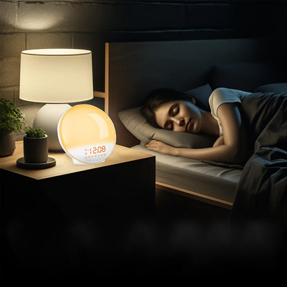 Light with Halo Digital Alarm Clock for Sunrise Alarm Clock