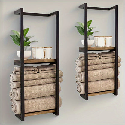Rack Space-Saving Towel for a Tidy Bathroom