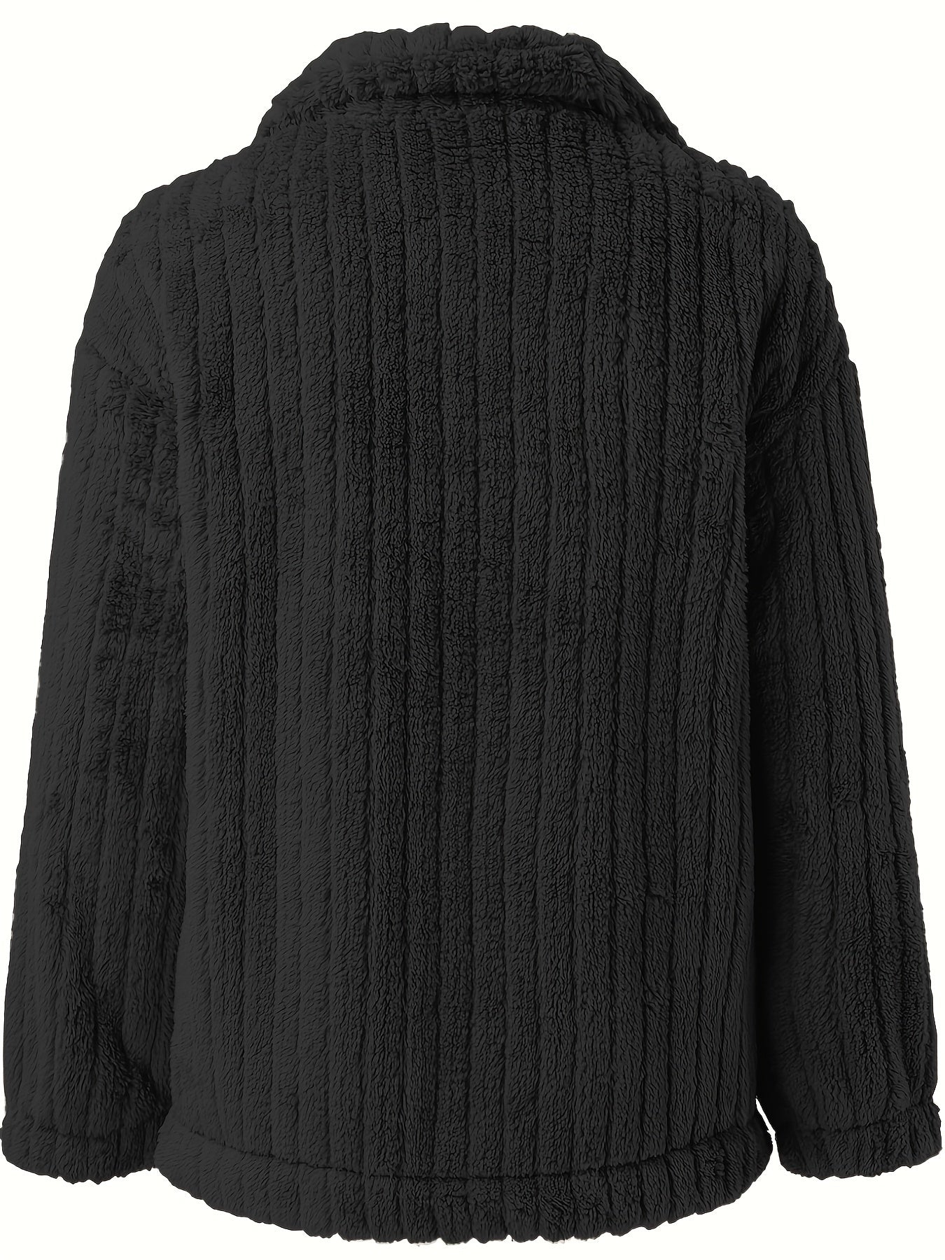 Ladies' Teddy Coat with Shawl Collar and Long Sleeves for Casual Autumn and Winter
