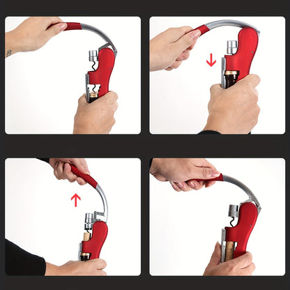 Ergonomic Corkscrew for Quickly and Safely Open Wine Bottles for Home and Hospitality