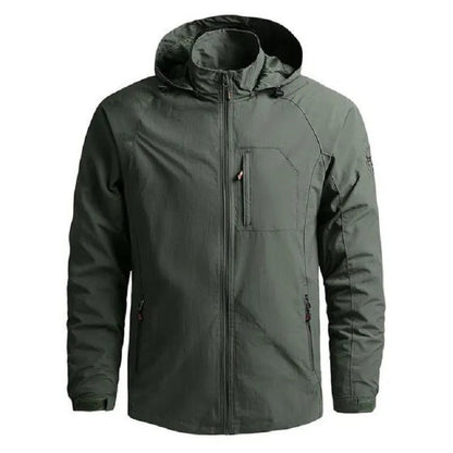 Water-Resistant Men's Summer Jacket with Breathable Material and Practical Pockets