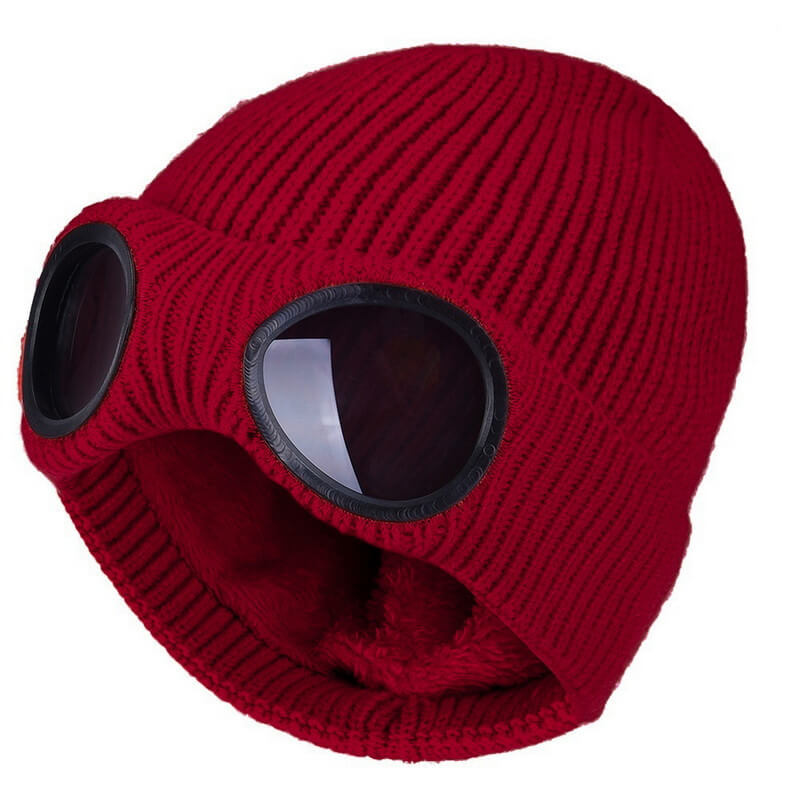 Glasses with Knitted Winter Beanie with Lens for Warm Unisex Beanie for Cold and Windy Days