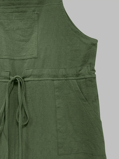 Ladies' Dungarees with Pockets with Vintage Style Loose-Fit Garden Overall