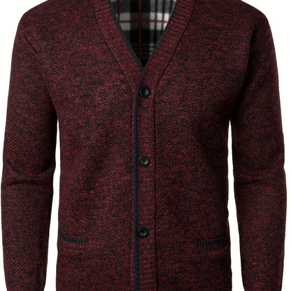 Men's Knitted Cardigan with Buttons for Warm and Comfortable for Autumn and Winter