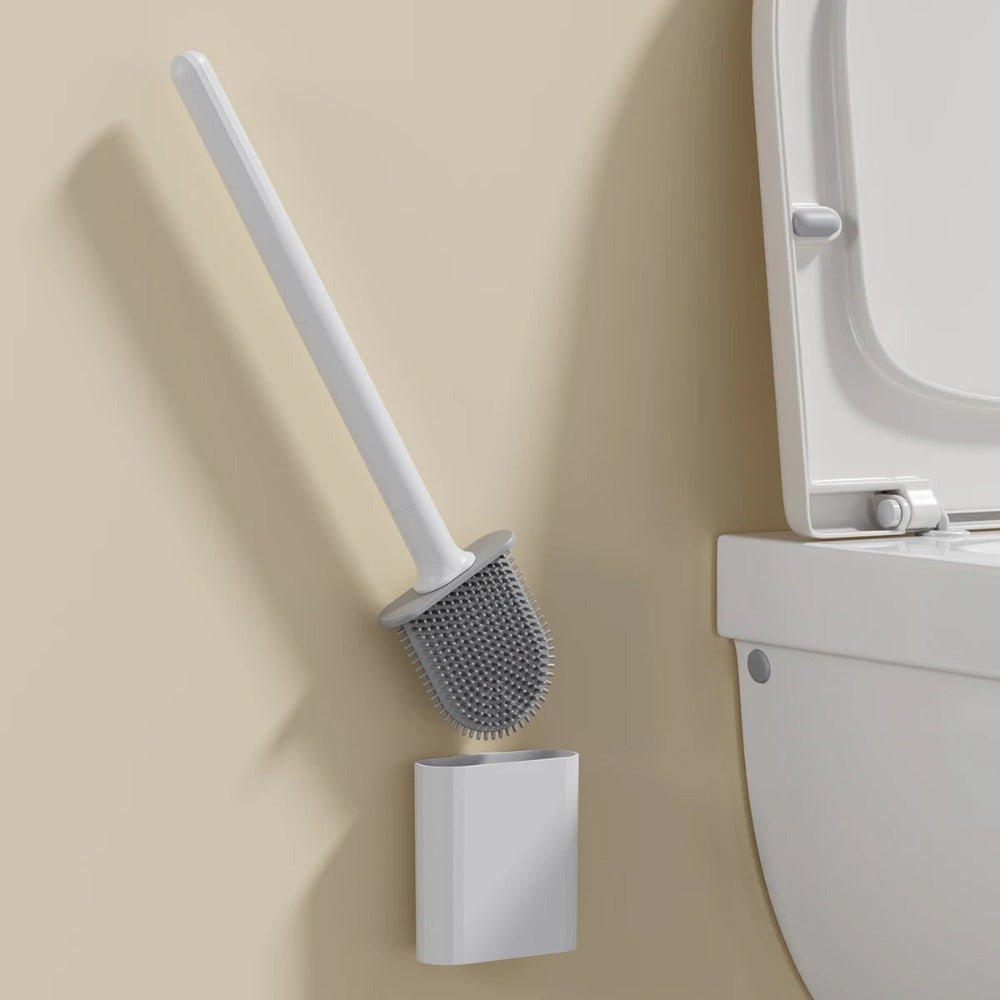 Holder with Silicone Toilet Brush with Wall Design for Hygienic and Efficient Cleaning