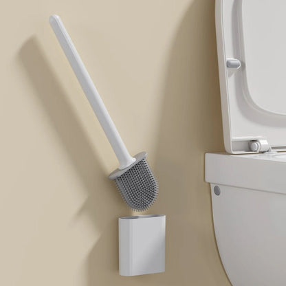 Holder with Silicone Toilet Brush with Wall Design for Hygienic and Efficient Cleaning