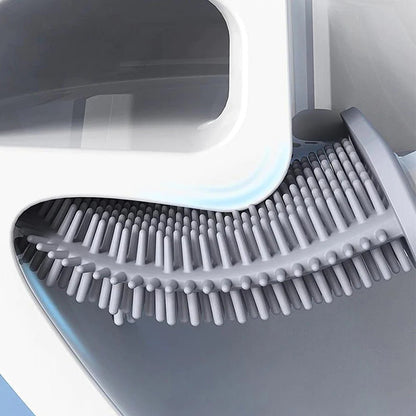 Holder with Silicone Toilet Brush with Wall Design for Hygienic and Efficient Cleaning