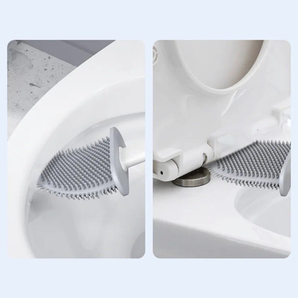 Holder with Silicone Toilet Brush with Wall Design for Hygienic and Efficient Cleaning