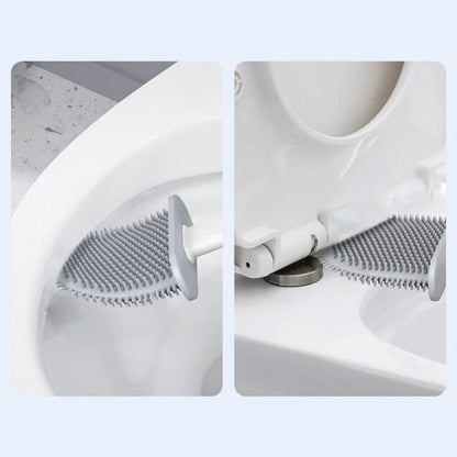Holder with Silicone Toilet Brush with Wall Design for Hygienic and Efficient Cleaning