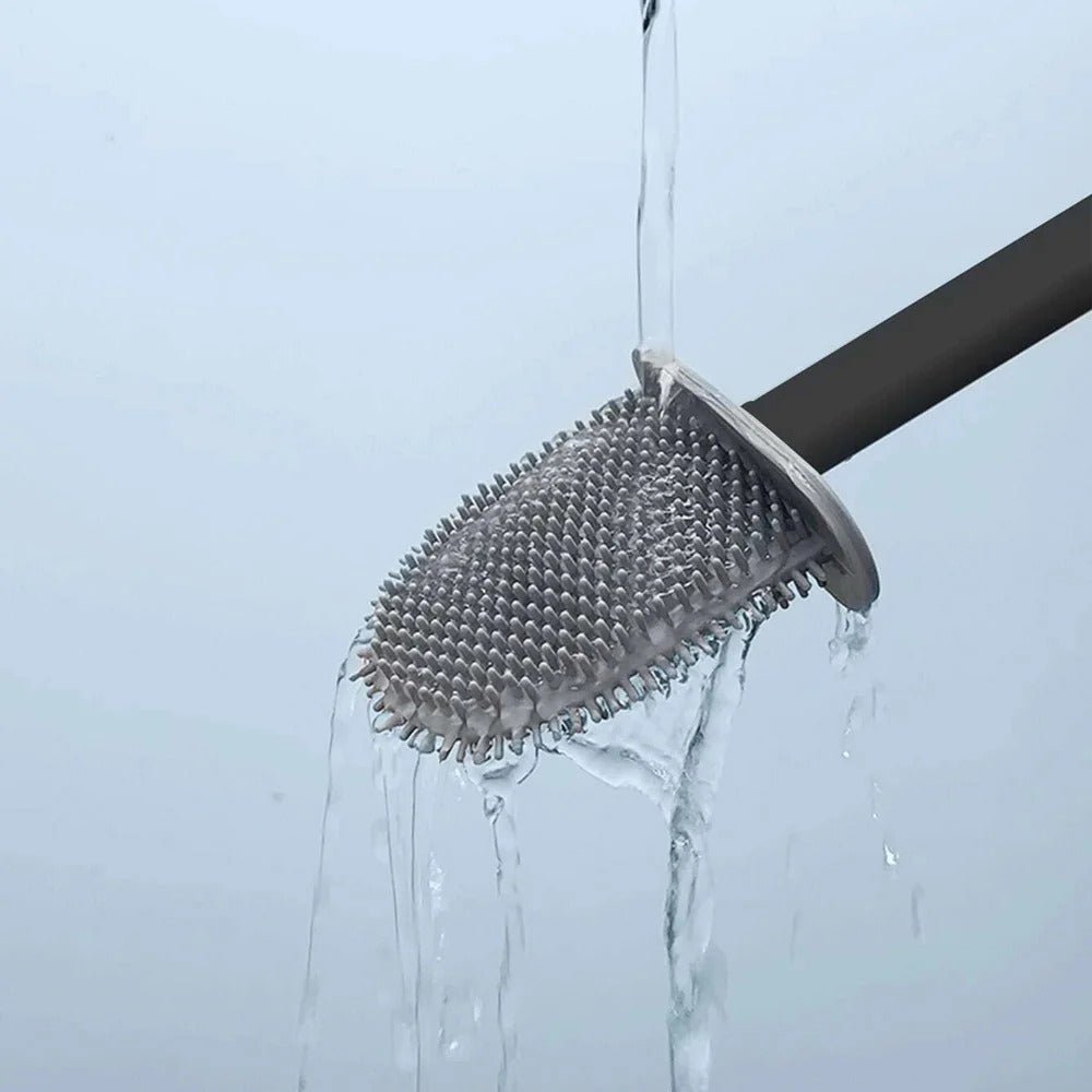 Holder with Silicone Toilet Brush with Wall Design for Hygienic and Efficient Cleaning