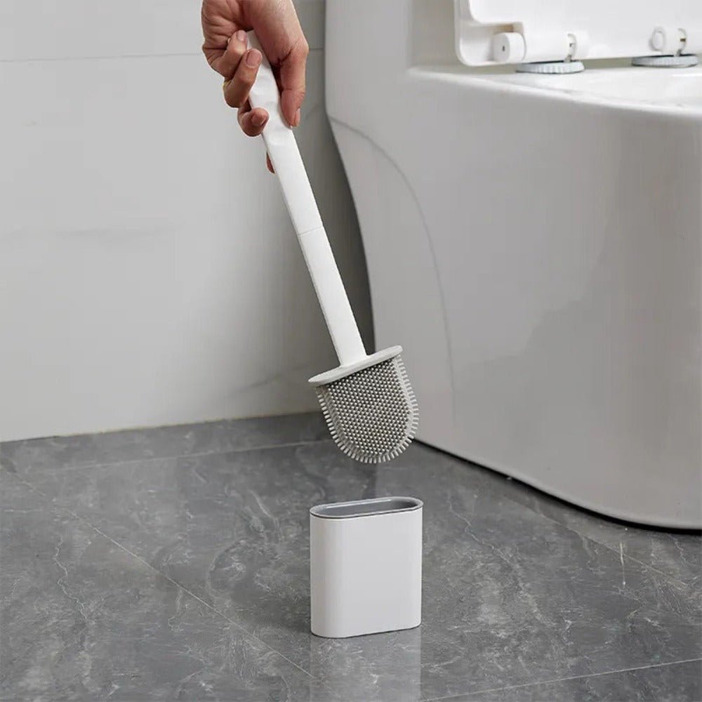 Holder with Silicone Toilet Brush with Wall Design for Hygienic and Efficient Cleaning