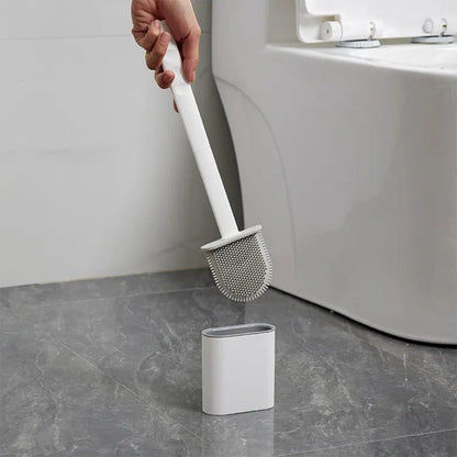 Holder with Silicone Toilet Brush with Wall Design for Hygienic and Efficient Cleaning
