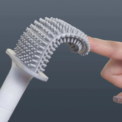 Holder with Silicone Toilet Brush with Wall Design for Hygienic and Efficient Cleaning
