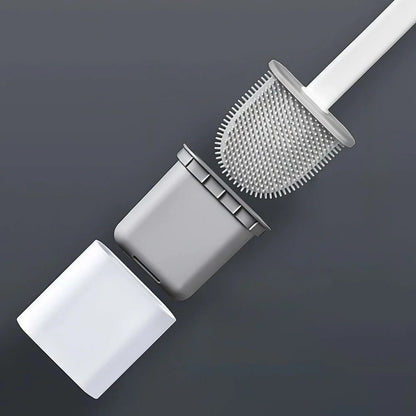 Holder with Silicone Toilet Brush with Wall Design for Hygienic and Efficient Cleaning