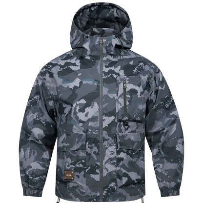 Men's Jacket with Camouflage Pattern and Hood for Casual and Comfortable
