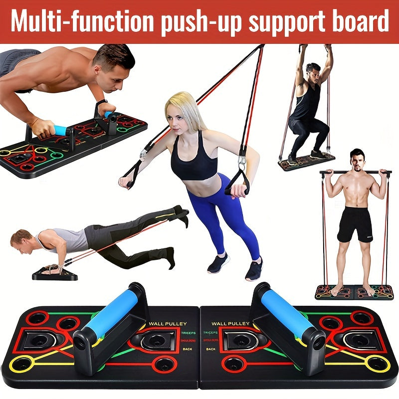 Set with Push-Up Plank Handles, Resistance Bands, and Accessories for Ideal for Chest and Abs