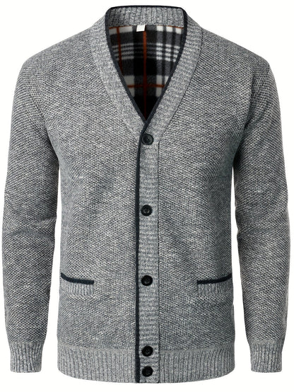 Men's Knitted Cardigan with Buttons for Warm and Comfortable for Autumn and Winter