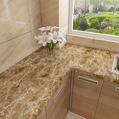Self-Adhesive Marble Effect Vinyl Wallpaper for Kitchen and Bathroom