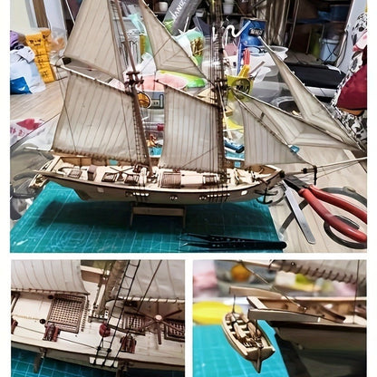 Classic Wooden Sailing Ship Model for Detailed 3D Puzzle for Ship Enthusiasts