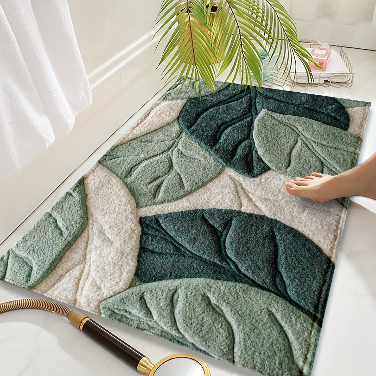 Mat Leaf Bath for Absorbent, Plush, and Comfortable for the Bathroom