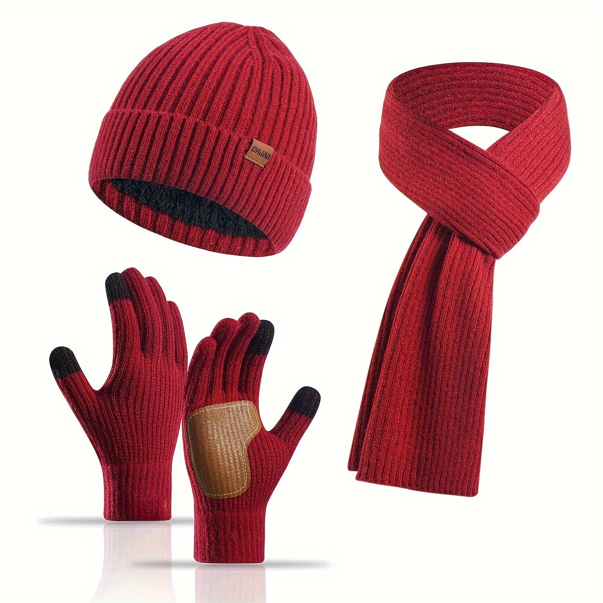 Set Joyful Winter for Hat, Scarf, and Gloves for Couples