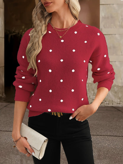Zara Polka Dot Sweater for Casual and Stylish for Women in Autumn and Winter