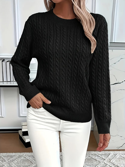 Knitted Cable Sweater for Women for Soft and Stylish Sweater for Spring and Autumn