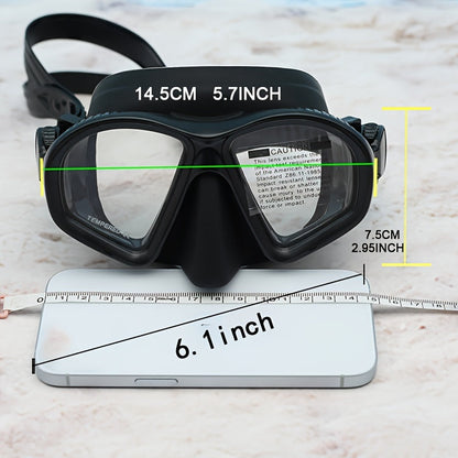 Case Tempered Diving Mask with Storage for Dive Goggles with Anti-Fog and Camera Mount