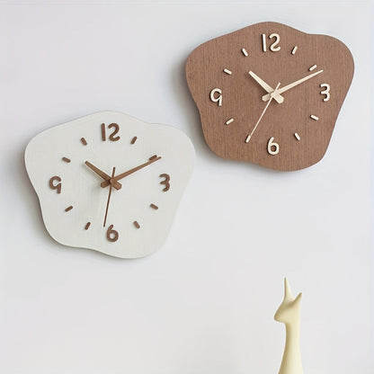 Clock with Wooden Wall Irregular Shape for Silent Movement and Decorative