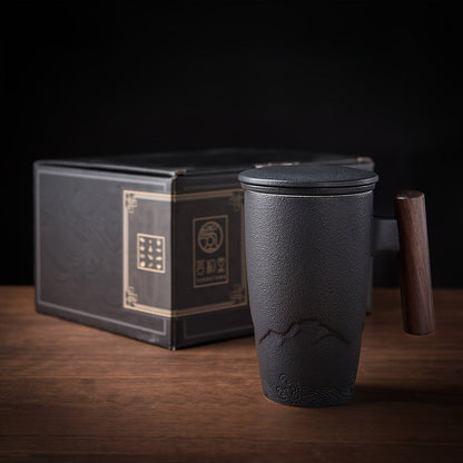 Mug with Handmade Ceramic Tea Strainer with Authentic Design and Practical Use