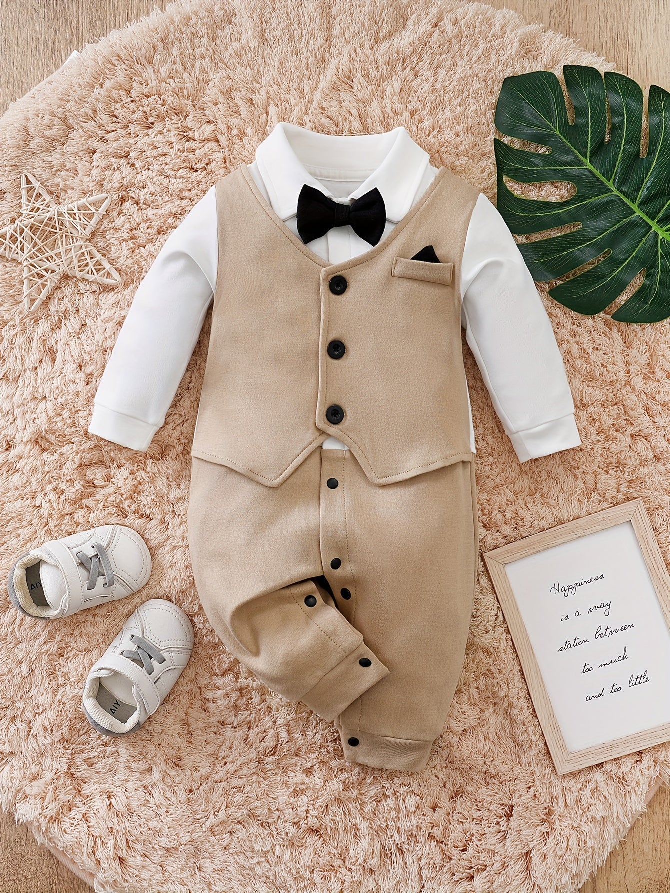 Oliver Gentleman Romper for Chic Baby Romper with Bow Tie