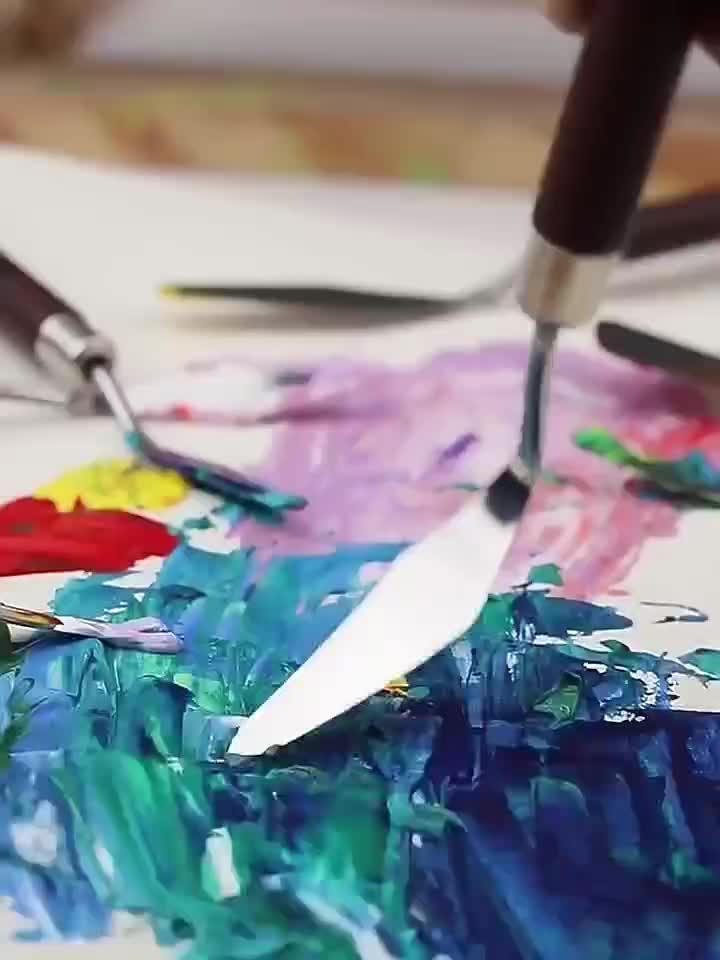 Set 7-Piece Stainless Steel Palette Knife for Painting and Mixing Colors