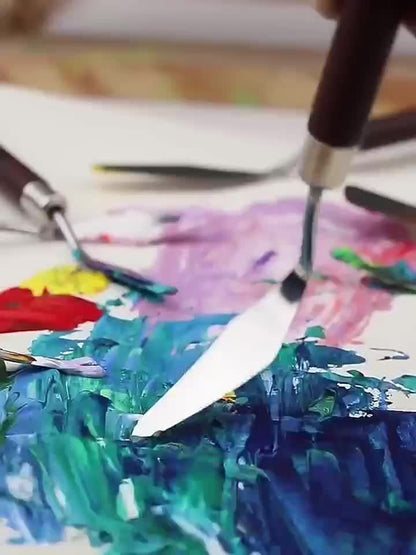 Set 7-Piece Stainless Steel Palette Knife for Painting and Mixing Colors