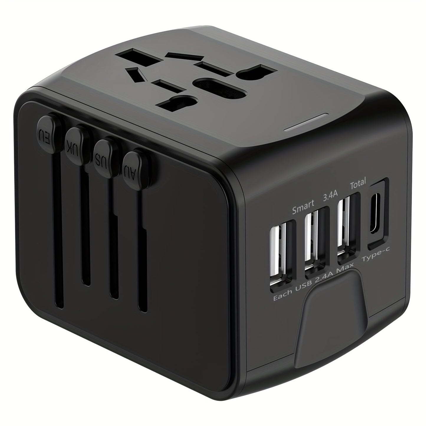 Travel Adapter with 4 USB Ports and Type-C for Global Charger
