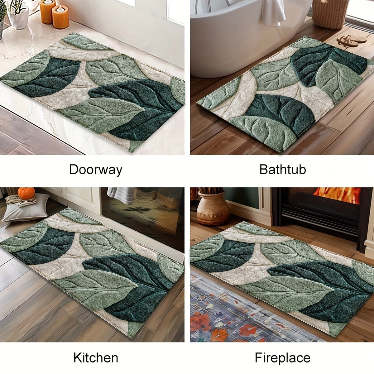 Mat Leaf Bath for Absorbent, Plush, and Comfortable for the Bathroom