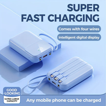 Ultimate Portable Power Bank 10000mah for Fast Charging with Built-in Cables