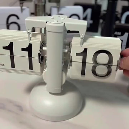 Clock with Vintage Flip Automatic Flipping Mechanism for Stylish Table Model