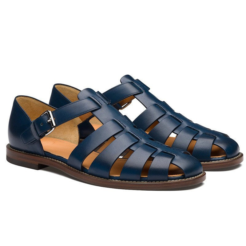 Sandals with Men's Summer Closed Toe and Adjustable Buckle