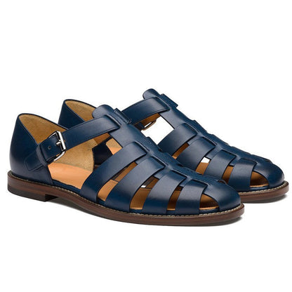 Sandals with Men's Summer Closed Toe and Adjustable Buckle