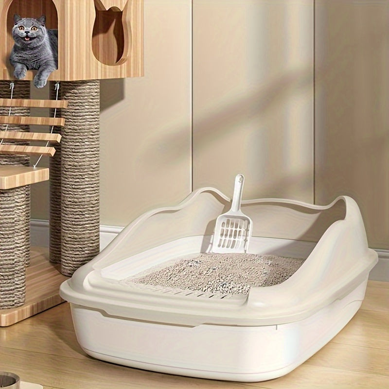 Extra Large Litter Tray with Splash Protection for Spacious, Practical and Easy to Maintain