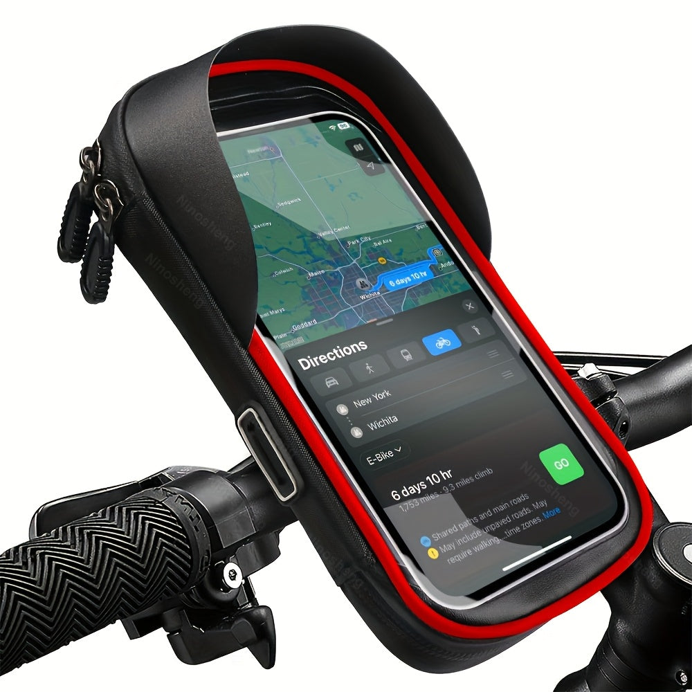 Holder Waterproof Bicycle and Motorcycle Phone for Handlebar Bag with 360° Rotation Option